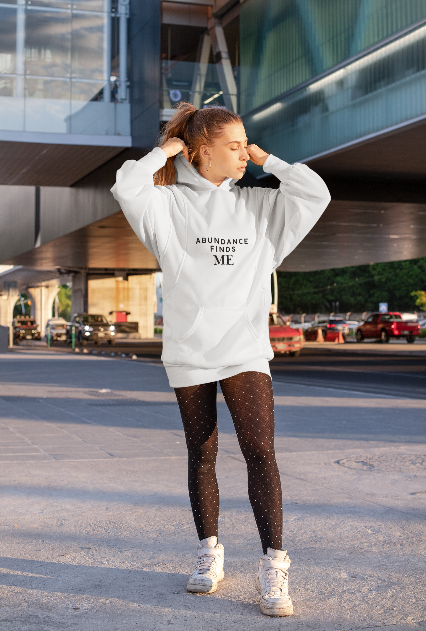 Abundance Finds Me Fleece Hoodie - Cozy Inspirational