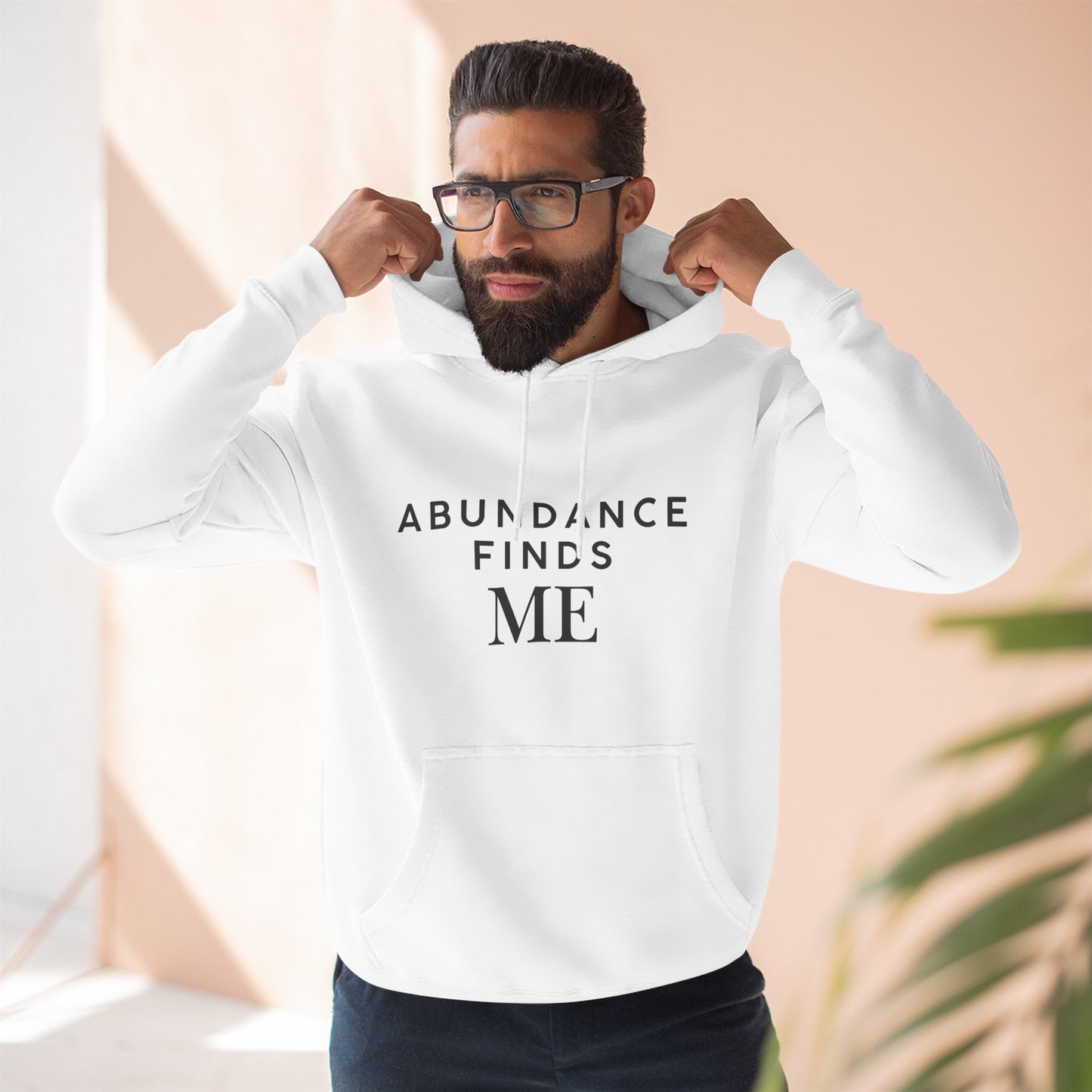 Abundance Finds Me Fleece Hoodie - Cozy Inspirational